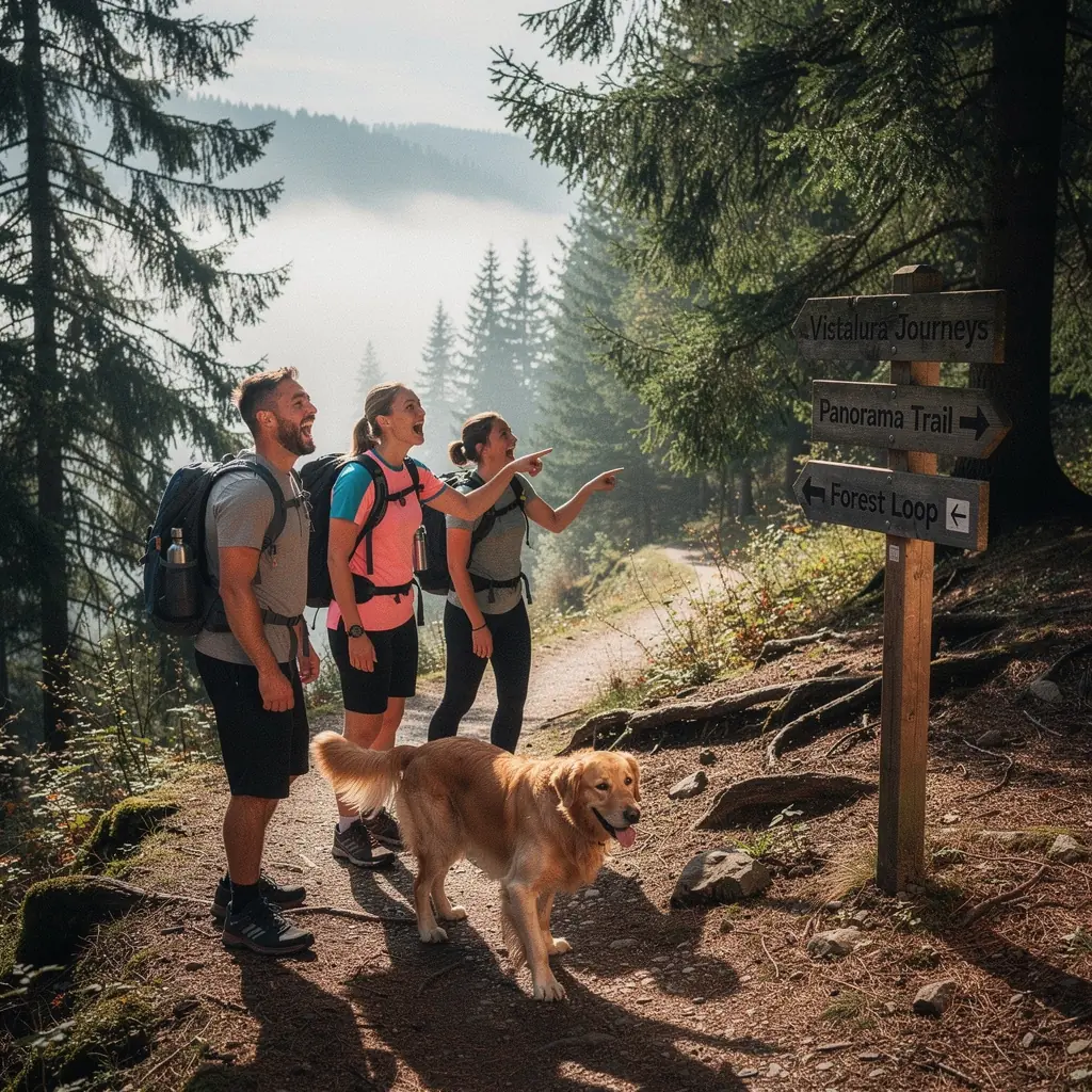 Reisende genießen ein Picknick auf einer Wiese mit Blick auf die Alpen.